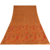 Sanskriti Vintage Indian Sari 100% Pure Silk Sarees Orange Printed Sarees Fabric