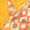 Sanskriti Vintage Sarees Yellow Pure Crepe Silk Printed Sari Floral Craft Sustainable Fabric