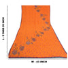 Sanskriti Vintage Sarees Orange Hand Bead & Print Pure Crepe 5+YD Crafters Sari