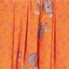 Sanskriti Vintage Sarees Orange Hand Bead & Print Pure Crepe 5+YD Crafters Sari