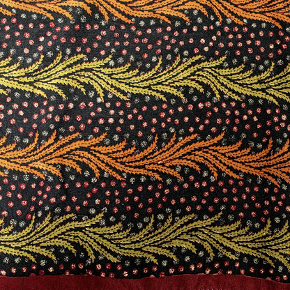 Sanskriti Vintage Sarees Indian Black Pure Crepe Silk Printed Sari Craft Sustainable Fabric