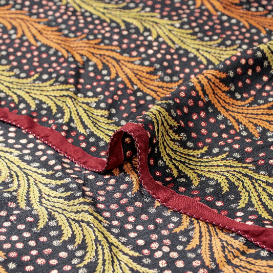 Sanskriti Vintage Sarees Indian Black Pure Crepe Silk Printed Sari Craft Sustainable Fabric