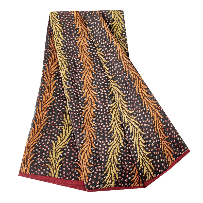 Sanskriti Vintage Sarees Indian Black Pure Crepe Silk Printed Sari Craft Sustainable Fabric