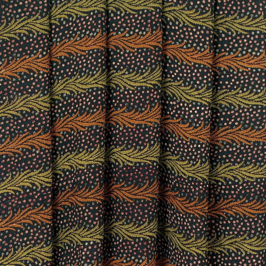 Sanskriti Vintage Sarees Indian Black Pure Crepe Silk Printed Sari Craft Sustainable Fabric