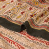 Sanskriti Vintage Sarees Pale Cream Pure Crepe Silk Printed Sari Craft Sustainable Fabric