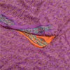 Sanskriti Vintage Sarees Purple Hand Beaded Kantha Pure Crepe Silk Sari Sustainable Fabric