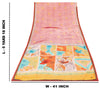 Sanskriti Vintage Sarees From India Pink Pure Crepe Silk Printed Sari 5yd Sustainable Fabric