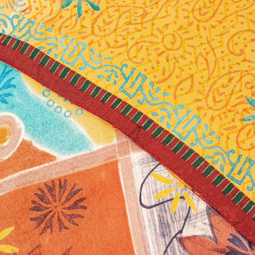 Sanskriti Vintage Sarees From India Pink Pure Crepe Silk Printed Sari 5yd Sustainable Fabric