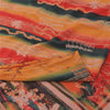 Sanskriti Vintage Saree Red 100%Pure Crepe Silk Hand Embroidery Kantha 5+YD Sari