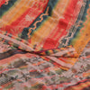 Sanskriti Vintage Saree Red 100%Pure Crepe Silk Hand Embroidery Kantha 5+YD Sari