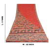 Sanskriti Vintage Saree Red 100%Pure Crepe Silk Hand Embroidery Kantha 5+YD Sari