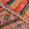 Sanskriti Vintage Saree Red 100%Pure Crepe Silk Hand Embroidery Kantha 5+YD Sari