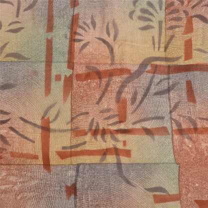 Sanskriti Vintage Sarees Indian Multi Pure Crepe Silk Printed Sari Craft Fabric