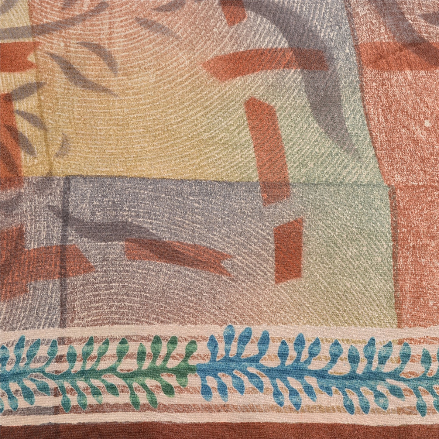 Sanskriti Vintage Sarees Indian Multi Pure Crepe Silk Printed Sari Craft Fabric