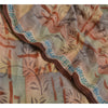 Sanskriti Vintage Sarees Indian Multi Pure Crepe Silk Printed Sari Craft Fabric
