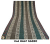 Sanskriti Vintage Sarees Multi Pure Crepe Silk Mukesh Work Printed Sari Sustainable Fabric