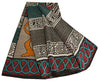 Sanskriti Vintage Sarees Multi Pure Crepe Silk Mukesh Work Printed Sari Sustainable Fabric