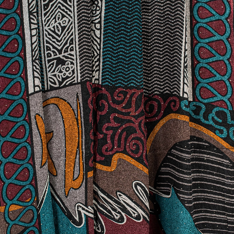 Sanskriti Vintage Sarees Multi Pure Crepe Silk Mukesh Work Printed Sari Sustainable Fabric