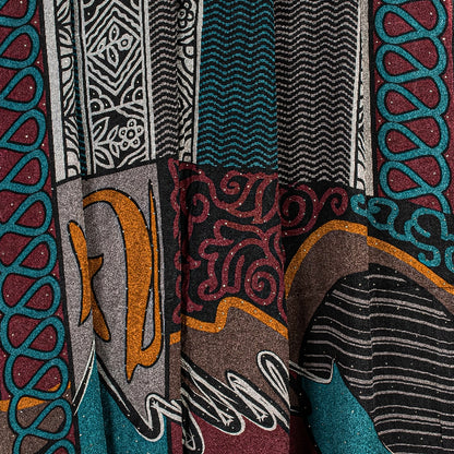 Sanskriti Vintage Sarees Multi Pure Crepe Silk Mukesh Work Printed Sari Sustainable Fabric