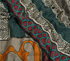 Sanskriti Vintage Sarees Multi Pure Crepe Silk Mukesh Work Printed Sari Sustainable Fabric