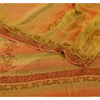 Sanskriti Vintage Yellow Sarees Pure Crepe Silk Printed Sari Craft 5 Yard Fabric
