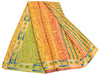 Sanskriti Vintage Sarees Indian Multi Printed Pure Crepe Silk Sari Craft Sustainable Fabric