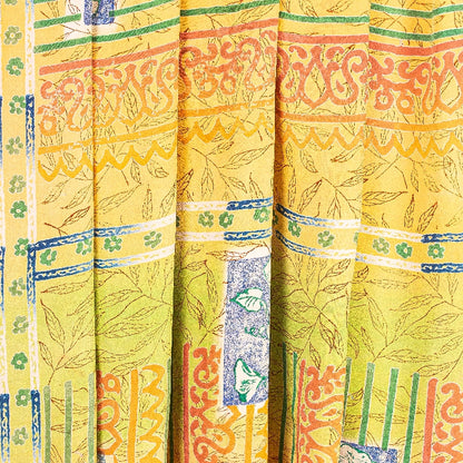 Sanskriti Vintage Sarees Indian Multi Printed Pure Crepe Silk Sari Craft Sustainable Fabric