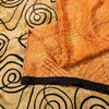 Sanskriti Vintage Sarees Indian Peach Pure Crepe Silk Printed Sari Craft Sustainable Fabric