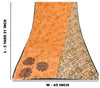 Sanskriti Vintage Sarees Indian Peach Pure Crepe Silk Printed Sari Craft Sustainable Fabric