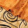 Sanskriti Vintage Sarees Indian Peach Pure Crepe Silk Printed Sari Craft Sustainable Fabric