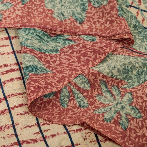 Sanskriti Vintage Sarees Indian Multi Pure Crepe Silk Printed Sari Craft Sustainable Fabric