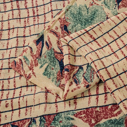 Sanskriti Vintage Sarees Indian Multi Pure Crepe Silk Printed Sari Craft Sustainable Fabric