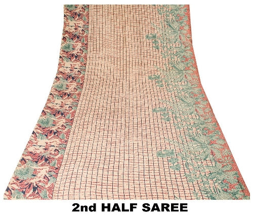 Sanskriti Vintage Sarees Indian Multi Pure Crepe Silk Printed Sari Craft Sustainable Fabric