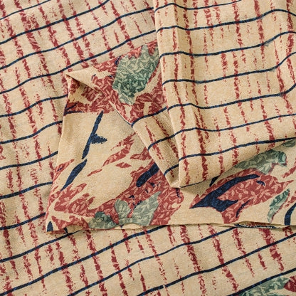 Sanskriti Vintage Sarees Indian Multi Pure Crepe Silk Printed Sari Craft Sustainable Fabric