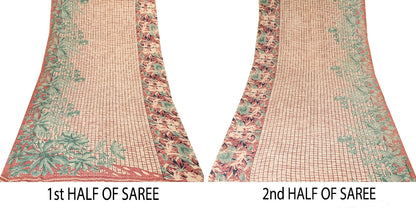 Sanskriti Vintage Sarees Indian Multi Pure Crepe Silk Printed Sari Craft Sustainable Fabric