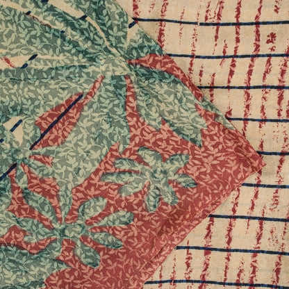 Sanskriti Vintage Sarees Indian Multi Pure Crepe Silk Printed Sari Craft Sustainable Fabric