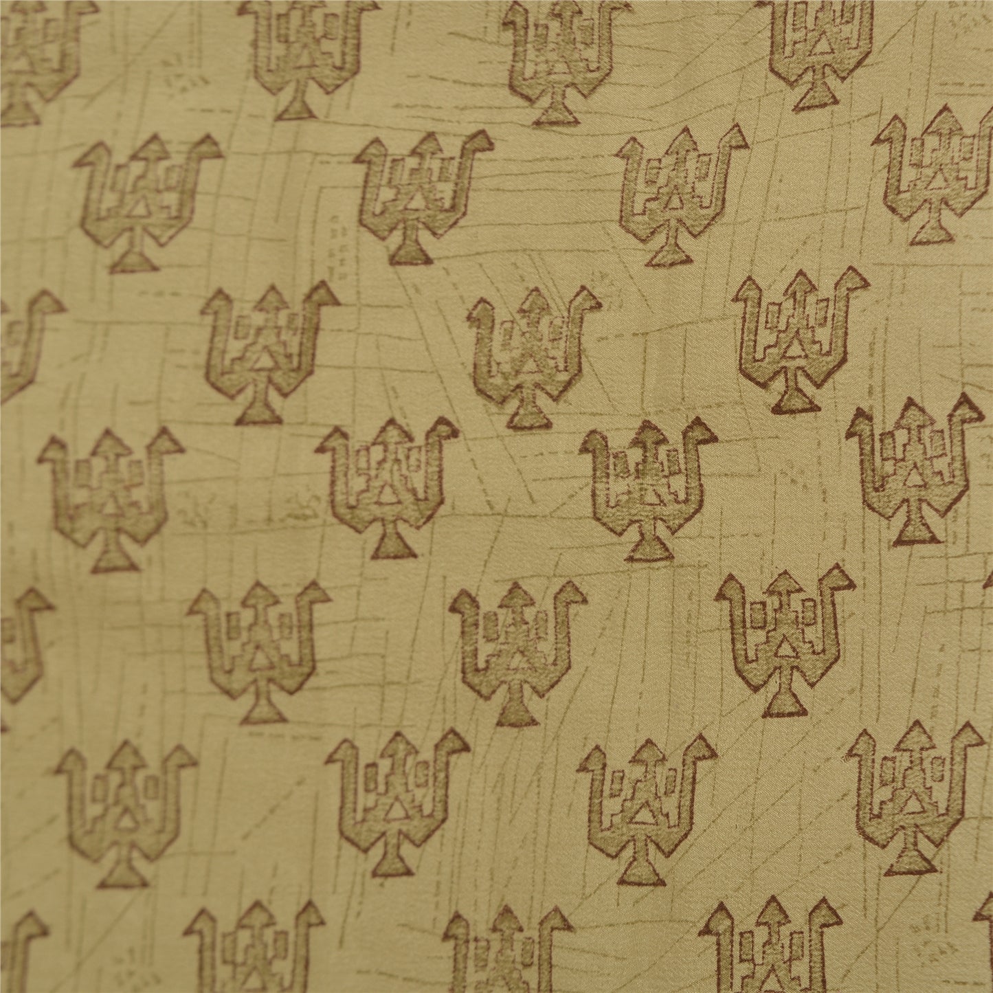 Sanskriti Vintage Sarees PaleCream Pure Crepe Silk Printed Sari 5yd Craft Fabric