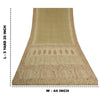 Sanskriti Vintage Sarees PaleCream Pure Crepe Silk Printed Sari 5yd Craft Fabric