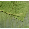 Sanskriti Vintage Sarees Green Indian Pure Crepe Silk Printed Sari Craft Fabric