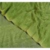 Sanskriti Vintage Sarees Green Indian Pure Crepe Silk Printed Sari Craft Fabric