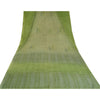 Sanskriti Vintage Sarees Green Indian Pure Crepe Silk Printed Sari Craft Fabric