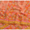 Sanskriti Vintage Sarees Indian Multi Pure Crepe Silk Printed Sari Craft Fabric