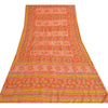 Sanskriti Vintage Sarees Indian Multi Pure Crepe Silk Printed Sari Craft Fabric