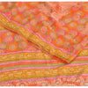 Sanskriti Vintage Sarees Indian Multi Pure Crepe Silk Printed Sari Craft Fabric