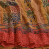 Sanskriti Vintage Sarees Red Indian Pure Crepe Silk Printed Sari Craft Sustainable Fabric