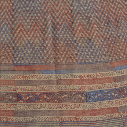 Sanskriti Vintage Sarees Indian Multi Pure Crepe Silk Printed Sari Craft Sustainable Fabric