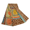 Sanskriti Vintage Sarees Indian Multi Pure Crepe Silk Printed Sari Craft Sustainable Fabric