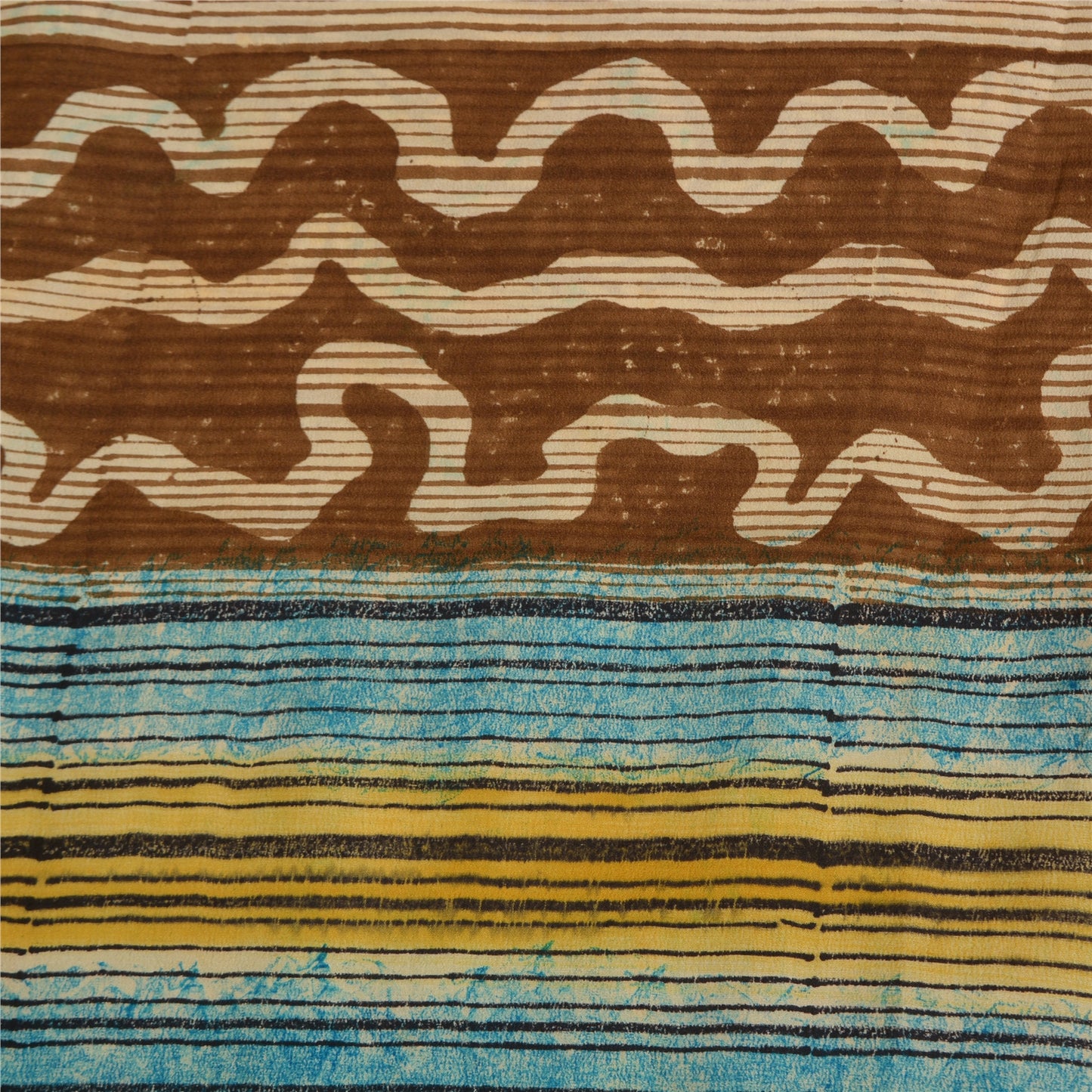 Sanskriti Vintage Sarees Indian Multi Pure Crepe Silk Printed Sari Craft Sustainable Fabric