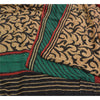 Sanskriti Vintage Sarees Hand Beaded Pure Crepe Silk Printed Sari Craft Sustainable Fabric