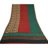 Sanskriti Vintage Sarees Hand Beaded Pure Crepe Silk Printed Sari Craft Sustainable Fabric